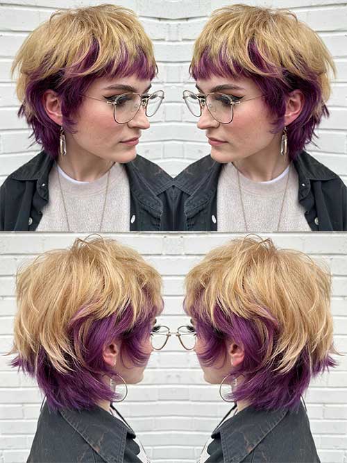 Stunning color combo short mullet look