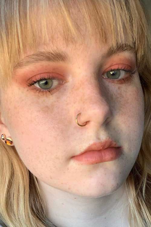 Stunning matte peach eye makeup with matte lips