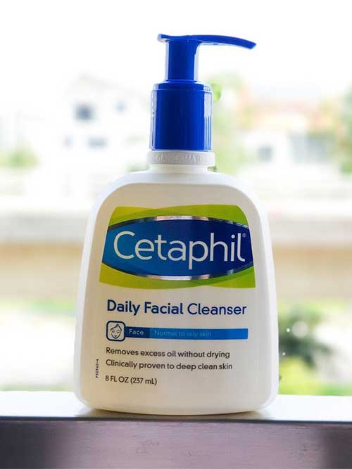Cetaphil Daily Facial Cleanser is non-comedogenic and one of the best cleansers for acne prone skin