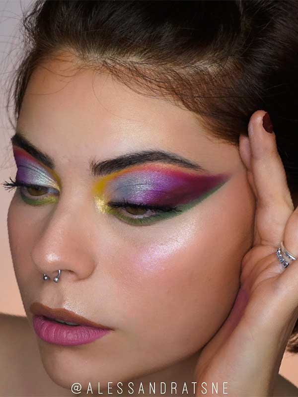 Colorful Makeup Look Using Anastasia Beverly Hills Norvina Pro Pigment Palette Vol. 3