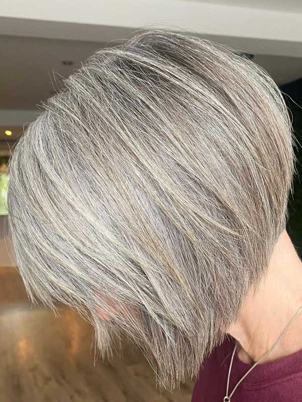 Gorgeous textured bob for women over 50 using Amika Un.Done Volume and Matte Texture Spray