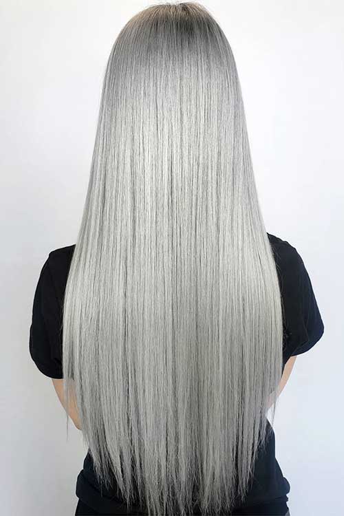 Channel your inner ice queen with a stunning icy silver hair color