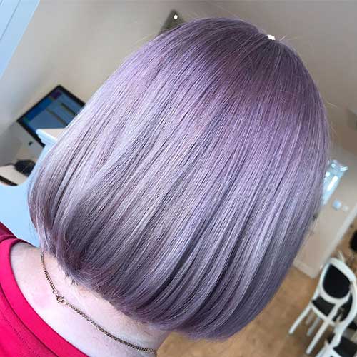 Smoky Lilac hair color on short hair is one of the best ideas for fall hair colors to try in 2023