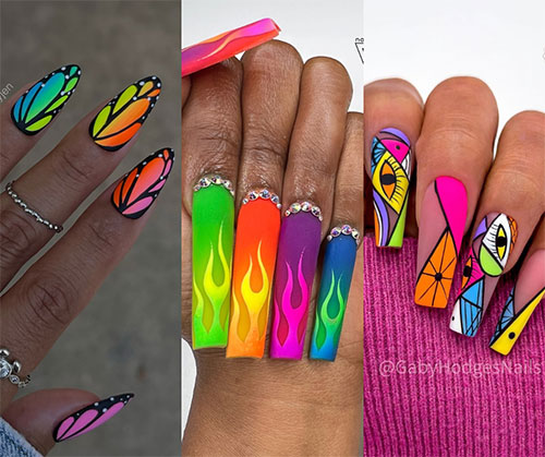 Multicolored Neon Nails to Show Vibrancy Style This Summer