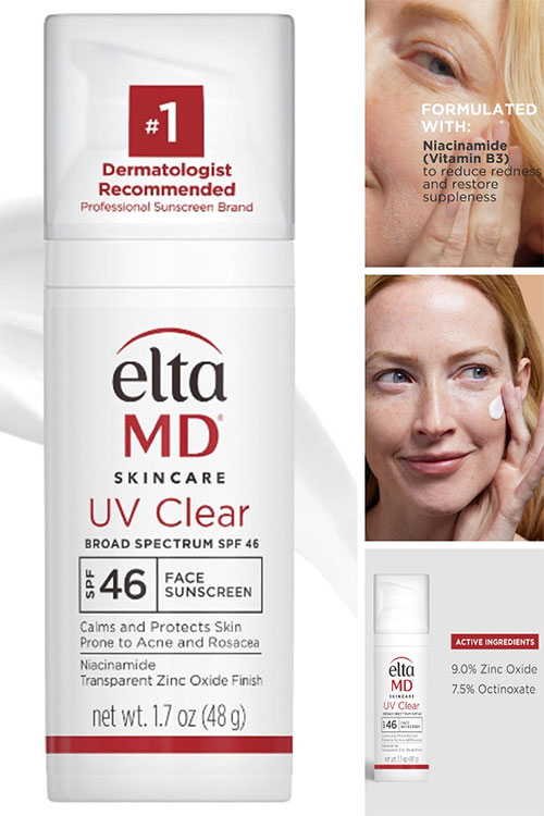 EltaMD UV Clear Facial Sunscreen SPF 46 is One of the Top Sunscreens for Acne acne prone skin