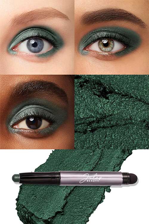 ulep Eyeshadow 101 Crème to Powder Waterproof Eyeshadow Stick, Evergreen Shimmer