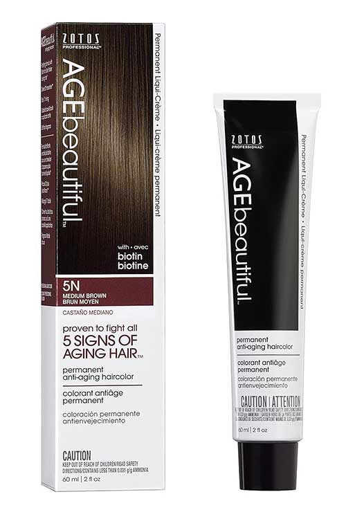 AGE beautiful Permanent Hair Color Dye Liqui Creme 5N Medium Brown