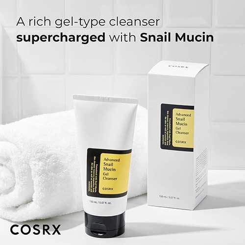 COSRX Advanced Snail Mucin Gel Cleanser, 5.07 Fl Oz / 150 mL, Rich Daily Deep Cleansing Gel for Dry & Sensitive Skin