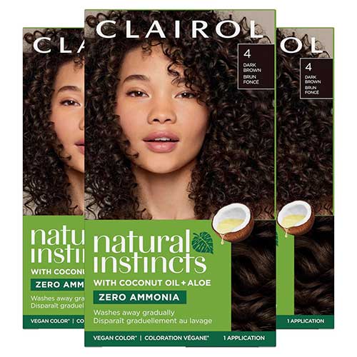 Clairol Natural Instincts Demi-Permanent Hair Dye, 4 Dark Brown