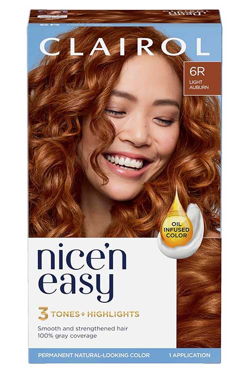 Clairol Nice'n Easy Permanent Hair Dye, 6R Light Auburn