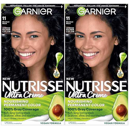 Garnier Hair Color Nutrisse Nourishing Creme, 11 Blackest Black