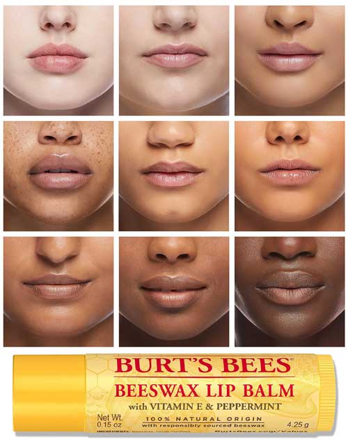 Burt's Bees Beeswax Lip Balm in a yellow tube, providing hydration and nourishment for soft, smooth lips.