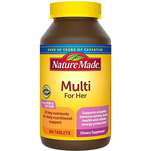 Nature Made Women's Multivitamin bottle featuring essential vitamins and minerals for women's health and wellness