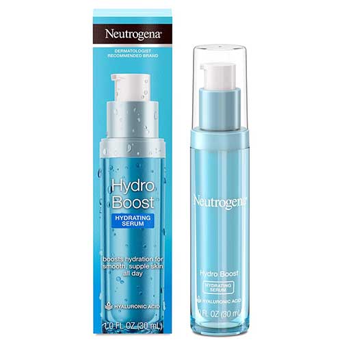 Neutrogena Hydro Boost Serum featuring hydrating hyaluronic acid for enhanced skin moisture and a refreshed appearance