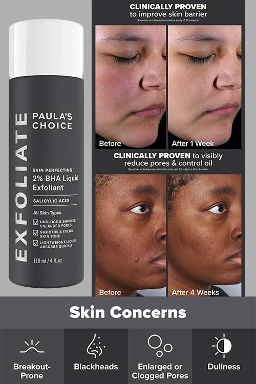 Paula's Choice Skin Perfecting 2% BHA Liquid Exfoliant, a skincare product designed to enhance skin texture and clarity.