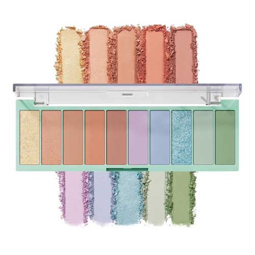 Elf Perfect 10 Eyeshadow Palette with ten vivid shades; blendable, ultra-pigmented, vegan, and cruelty-free for stunning eyes.