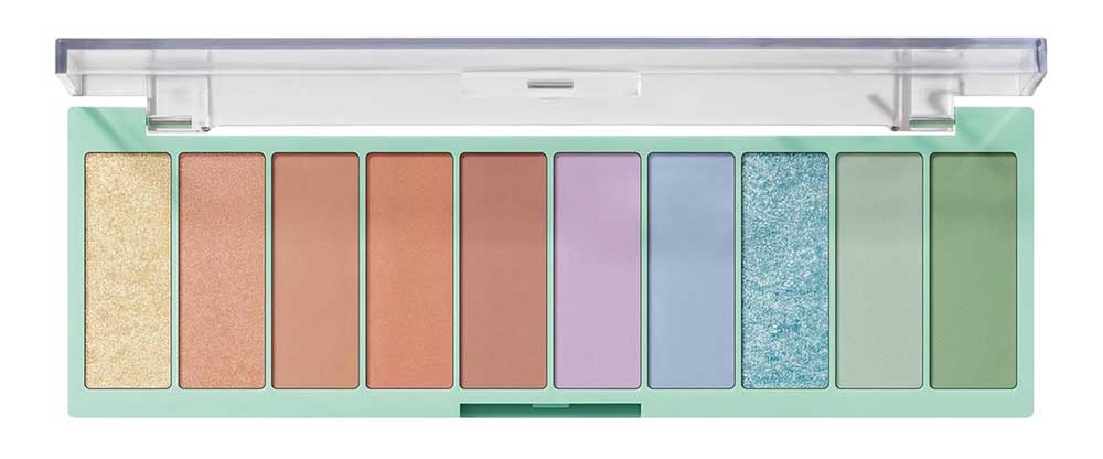 elf Perfect 10 Eyeshadow Palette featuring ten vibrant, blendable shades; vegan and cruelty-free formula for bold looks.